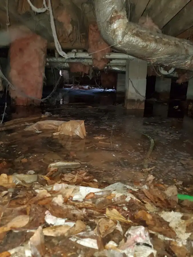 Crawl space flood assessment for Commercial Water Damage Restoration in Windsor Heights