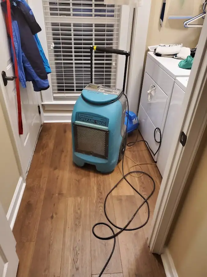 Commercial dehumidifier deployed for Flood Damage Cleanup in Windsor Heights